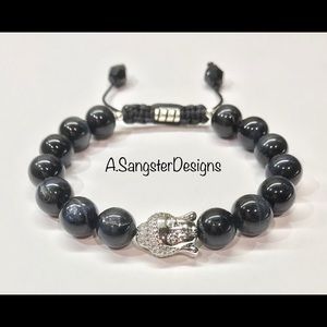 SOLD OUT - Men’s Blue Tiger's Eye Buddha Bracelet